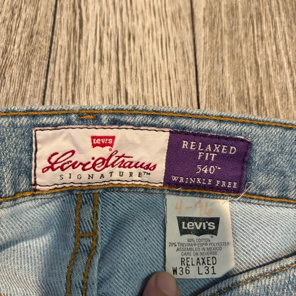 Levis 540 Jeans Mens Size 36x31 Blue Relaxed Fit  Cotton Vintage‎ 90's Brown Tab